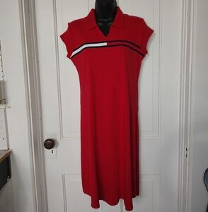 NWT Tommy Hilfiger Polo Shirt Dress Size L Red, White, And Blue